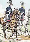 Chevau-léger und Trompeter auf dem Marsch
