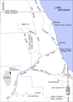 Flüsse und Kanäle in der Region Chicago