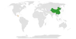 Lage von Volksrepublik China und Honduras