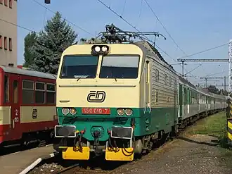 Lok 150 010 in Chlumec nad Cidlinou in Ursprungslackierung