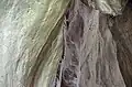 Durch Wasserkraft geschliffener Fels