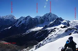Der Chukima Go vom Gipfel des Yalung Ri aus