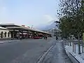 Der Bahnhofplatz Chur, die Arosabahn neben dem Churer Stadtbus