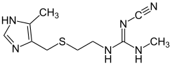 Strukturformel von Cimetidin