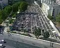 Der Cimetière de Vaugirard von der Rue Lecourbe aus gesehen