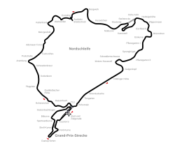 Gesamtstrecke mit neuer Grand-Prix-Strecke 1984–1994