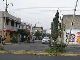 Pferdewagen in einer Straße Nezahualcóyotls