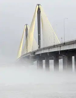 Die Clark Bridge von Missouri aus
