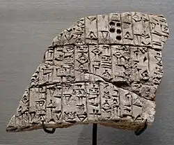 Keilschrifttafel von Urukagina (oder Uruinimgina), um 2350 v. Chr., heute im Louvre