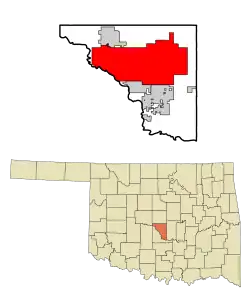Lage Normans im Cleveland County und Oklahoma