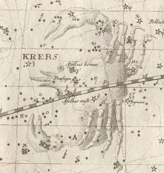 Stich des Sternbildes Krebs (1782)