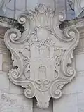 Kartusche mit dem Wappen von Budapest