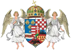 Älteres Wappen Ungarns: zwei Engel