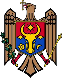 Das Wappen der zweiten Republik Moldau (1991)