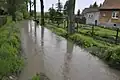 Die Rot in Cobstädt beim Hochwasser am 1. Juni 2013