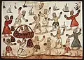 Darstellung einer hinduistischen Beerdigung mit Witwenverbrennung (um 1540)