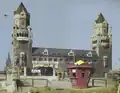Hohenzollernbrücke zur Herbstmesse 1924 in Köln