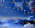 snow-Plugin, hier mit Blättern (Compiz Fusion)