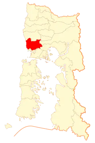 Lage von Los Muermos in der Región de los Lagos