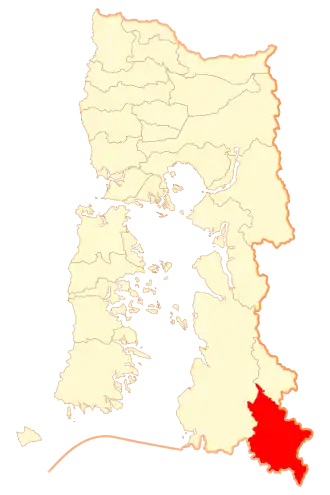Lage von Palena in der Región de los Lagos