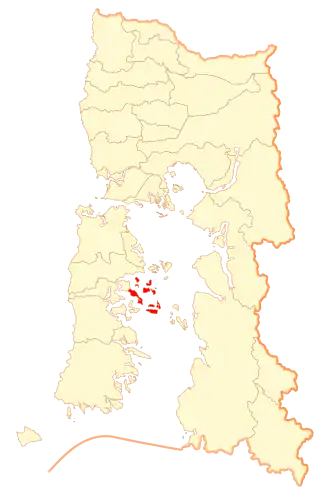 Lage von Quinchao in der Región de los Lagos