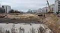 Betonieren der Tunneldecke an der Stryjeńskich-Straße, Oktober 2019