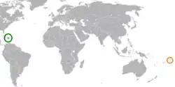 Lage von Haiti und Cookinseln