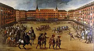 Festlichkeiten auf der Plaza Mayor von Juan de la Corte (17. Jahrhundert)