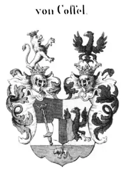 Wappen derer von Cossel bei Tyroff 1832