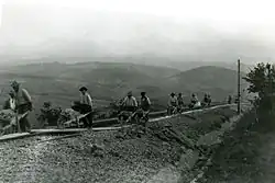 Bauarbeiten des Abschnitts Saline–Volterra im Jahr 1912