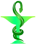 Äskulapschlange mit Trinkschale als Symbol der Apotheker
