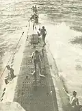 Heck der KRI Nanggala (402) vom Turm aus gesehen