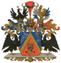 Gräfliches Wappen Cronhielm af Hakunge (1719)[6]