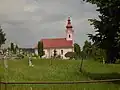 Die 1768 im spätbarocken Baustil gebaute Kirche von Čebovce