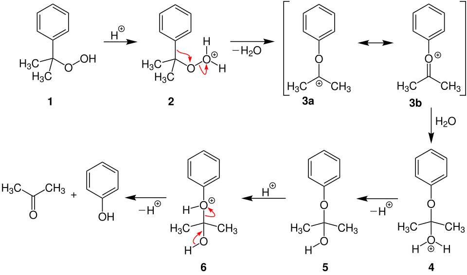 Cumolhydroperoxid-Verfahren Umlagerung