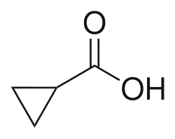 Strukturformel von Cyclopropancarbonsäure