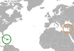 Lage von Haiti und Republik Zypern