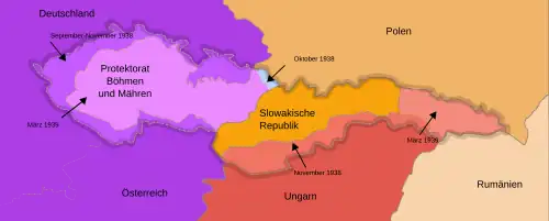 Protektorat Böhmen und Mähren und Slowakische Republik 1939