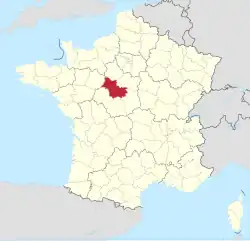 Lage des Departements Loir-et-Cher in Frankreich