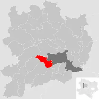 Lage der Gemeinde Dürnstein im Bezirk Krems (anklickbare Karte)