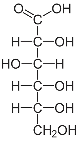 Strukturformel von Gluconsäure