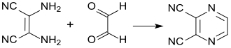 Synthese eines Pyrazins mit DAMN