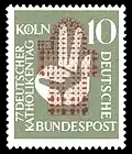 Briefmarke der Deutschen Bundespost (1956) 77. Deutscher Katholikentag in Köln