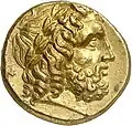 Stater. (ca. 276-272 v. Chr.), 18 mm. Kopf des Zeus mit Lorbeerkranz nach r. (Avers).[91]