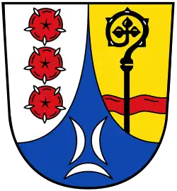Wappen Rödental mit Elementen der Ritter von Rosenau