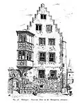 Ansicht des Steinernen Hauses an der Mühlpforte in Büdingen (um 1900)