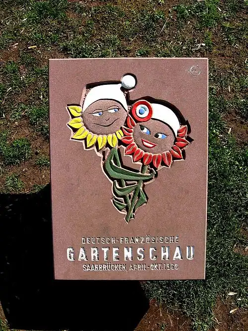 Emblem Michel und Marianne für den Deutsch-Französischen Garten 1960