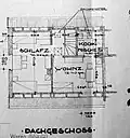 Doppelhaus, Volkswohnungen, Grundriss des DG