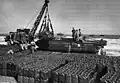 April 1944, britische Kraft­stoff-Kanister bei der Vor­bereitung der Landung der Alliierten in der Normandie