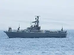 Patrouillenboot der Dabur-Klasse auf See.
